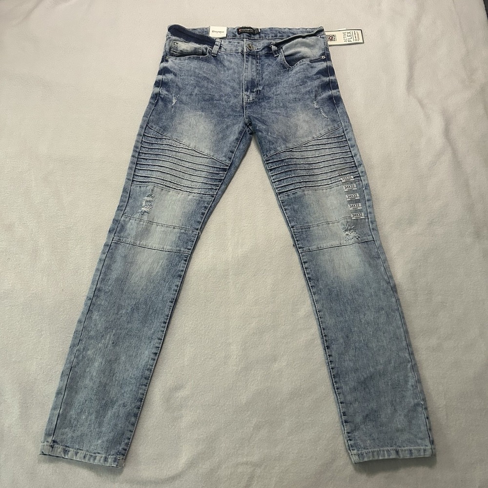 NWT Southpole Mens 34X30 Skinny Jeans Active Flex Streetwear Distressed Skater